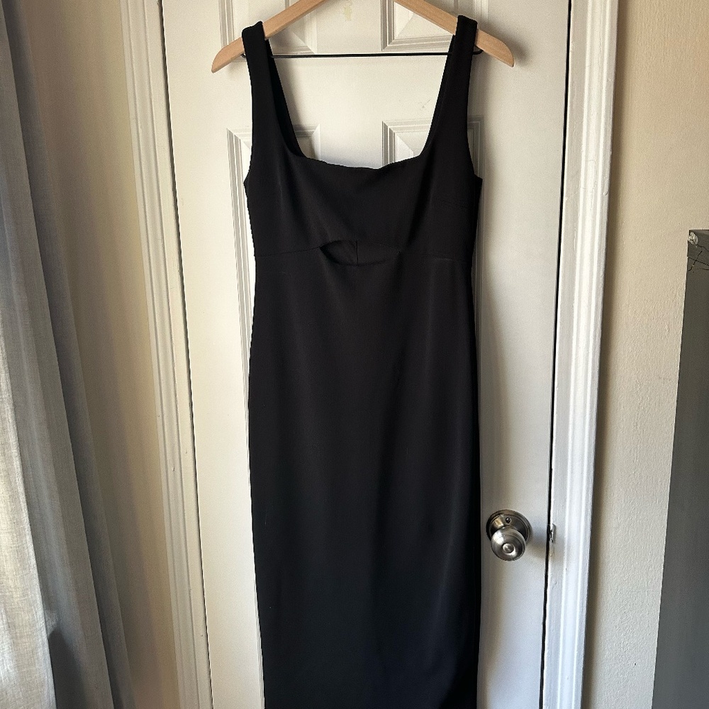 Lulus Black Cutout Bodycon Midi Dress - Large